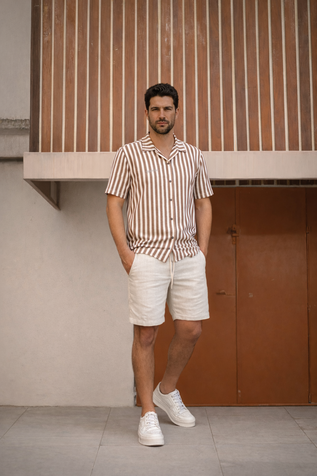 VK by VK Confort Striped Short Sleeve Shirt