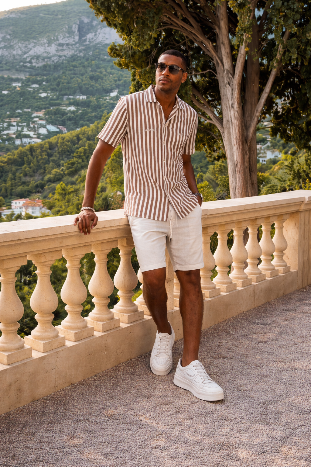 VK by VK Confort Striped Short Sleeve Shirt