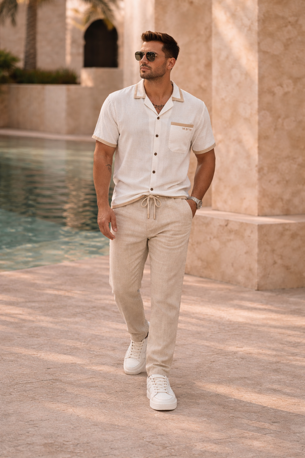 Camisa de manga corta con cuello cubano VK by VK