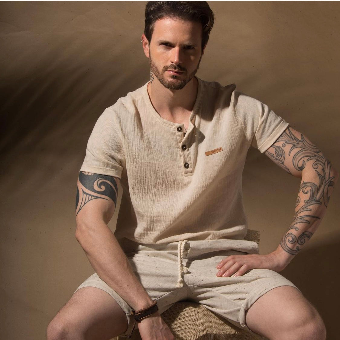 Camisa VK by VK Naturale Manga Curta