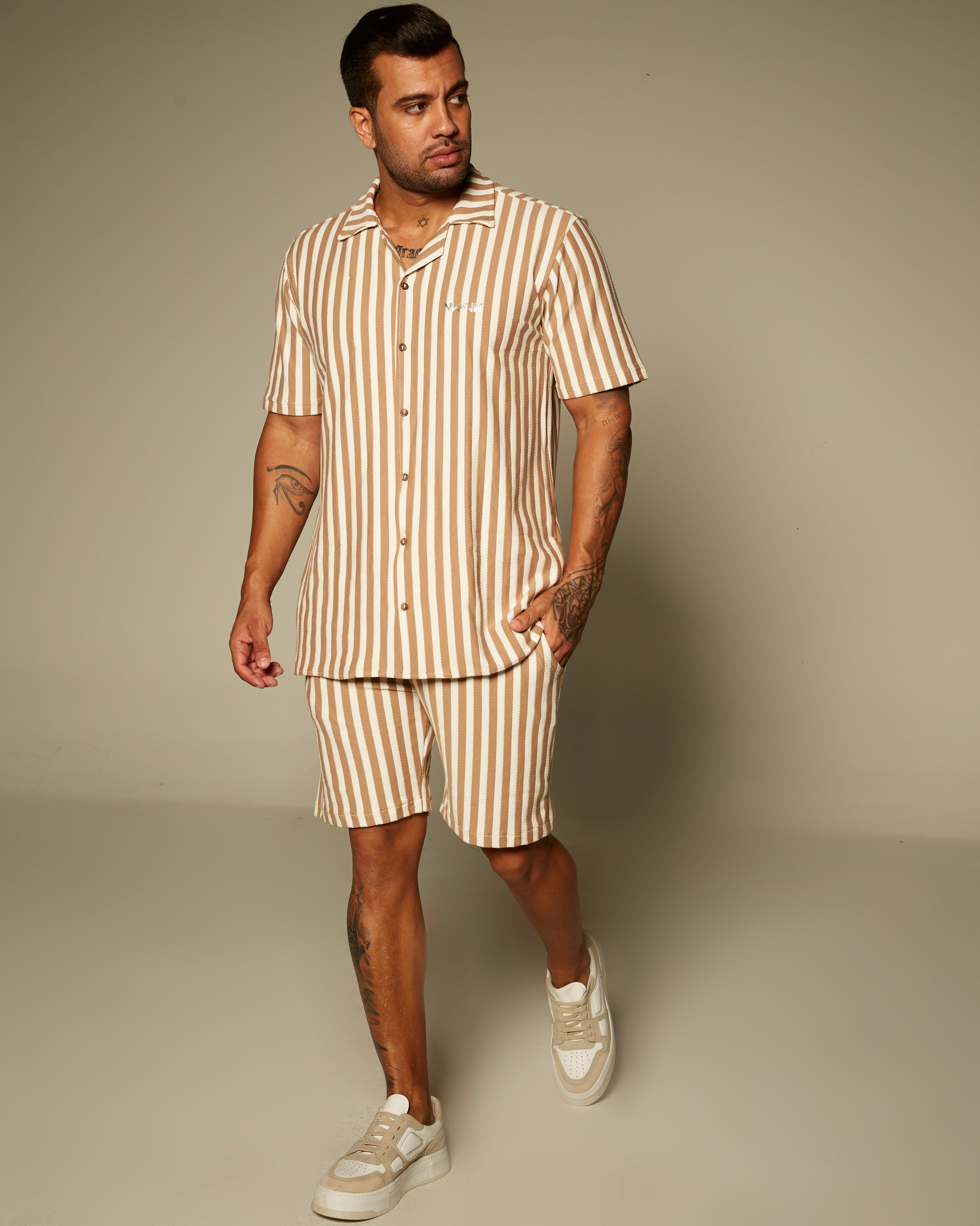 Camisa Manga Curta VK by VK Comfort Striped